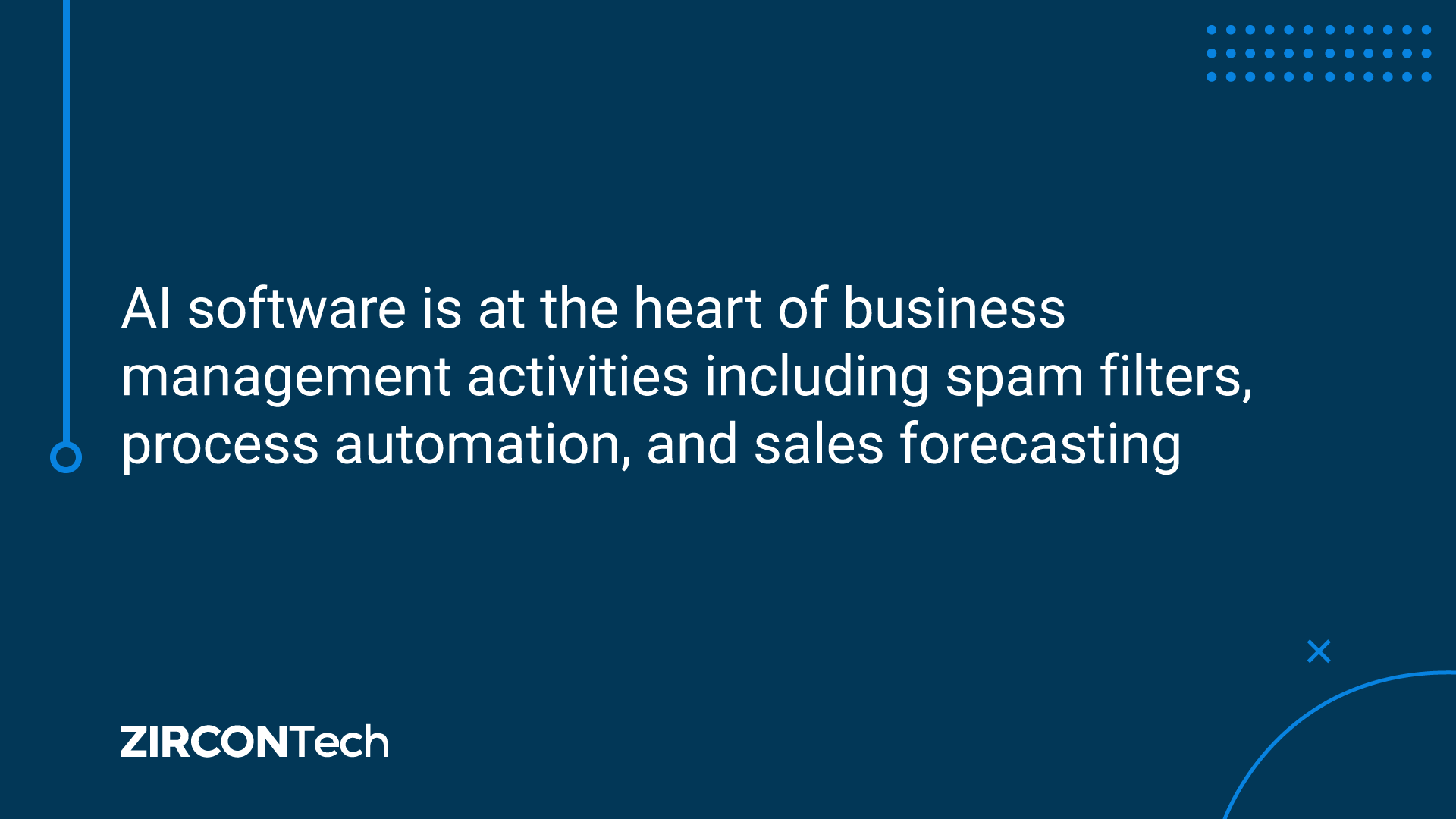 AI software is at the heart of business management activities like spam filters, process automation and sales forecasting
